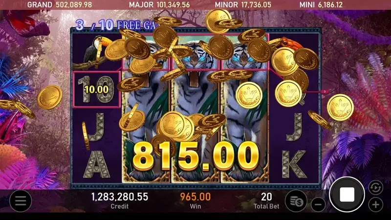 RSG動物叢林免費遊戲全軸老虎百搭畫面